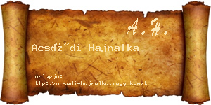 Acsádi Hajnalka névjegykártya