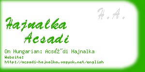 hajnalka acsadi business card